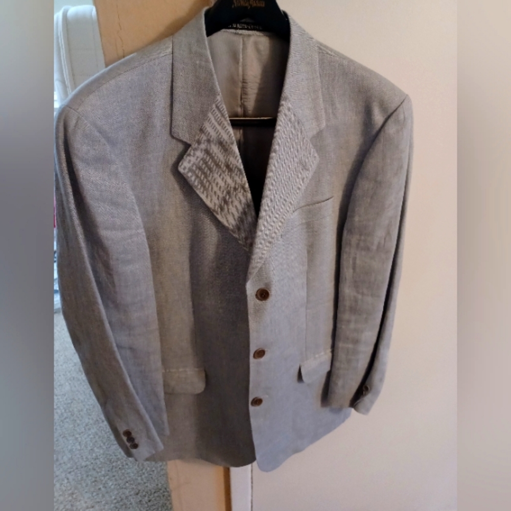 Linen Gian Alberto Corporal Italian Sport Coat Size 44 Regular